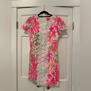 Lilly Pulitzer Pink and Green Floral Mini Dress